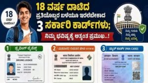 18 ವರ್ಷ ದಾಟಿದವರಿಗೆ 3 ಸರ್ಕಾರಿ ಕಾರ್ಡ್ಗಳು - Driving License Voter ID PAN Card